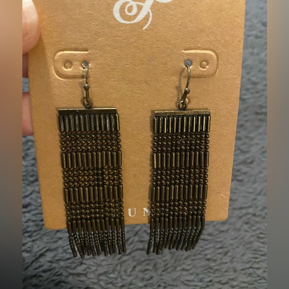 Plunder long antique gold earrings. New - Picture 1 of 3